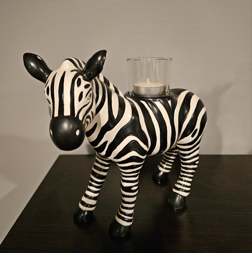 Partylite African Inspiration Zebra Candle Holder